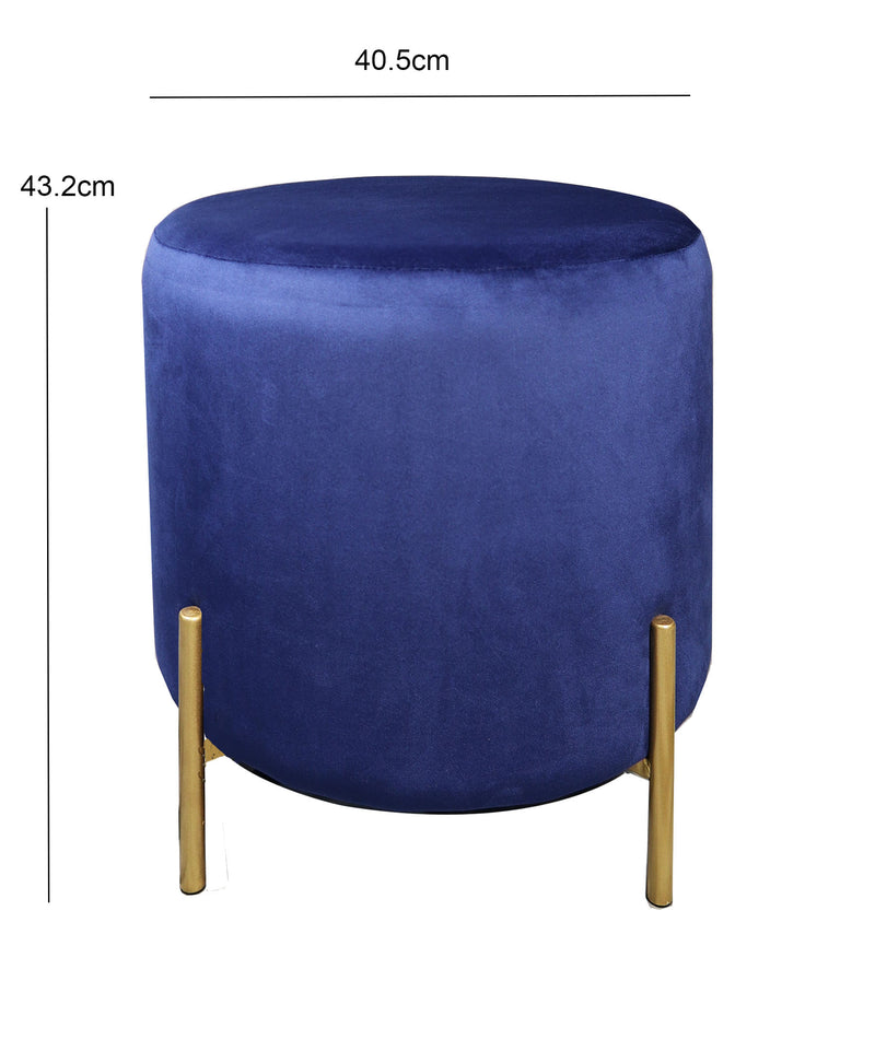 Valentine Ottoman,Foot Stool- Blue Velvet (OT71BL-OTM)