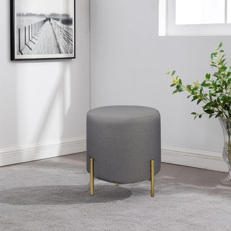 Valentine Ottoman, Footstool, Dark Grey Linen (OT71DG-OTM)