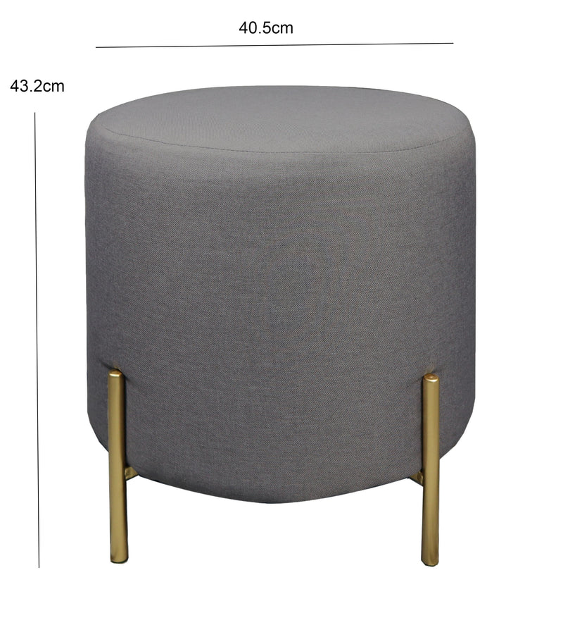 Valentine Ottoman, Footstool, Dark Grey Linen (OT71DG-OTM)